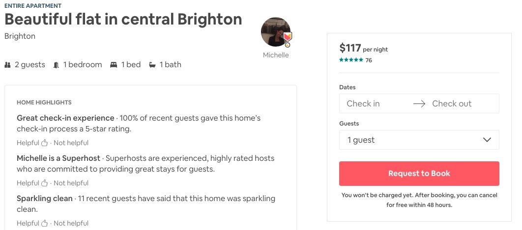 airbnb coupon for brighton england