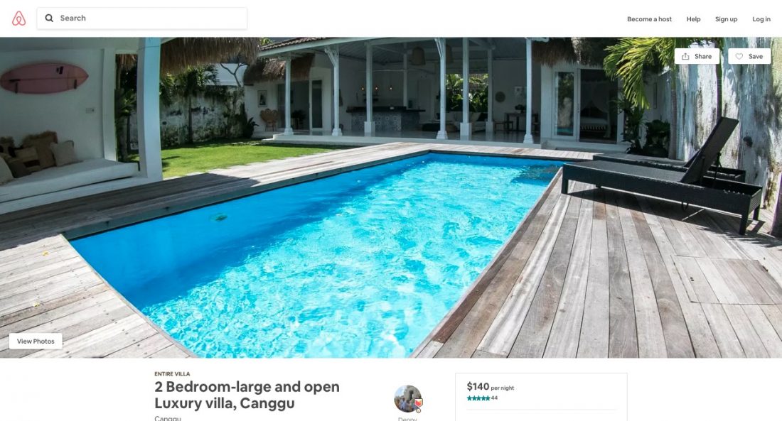 airbnb coupon code for villa in canggu bali