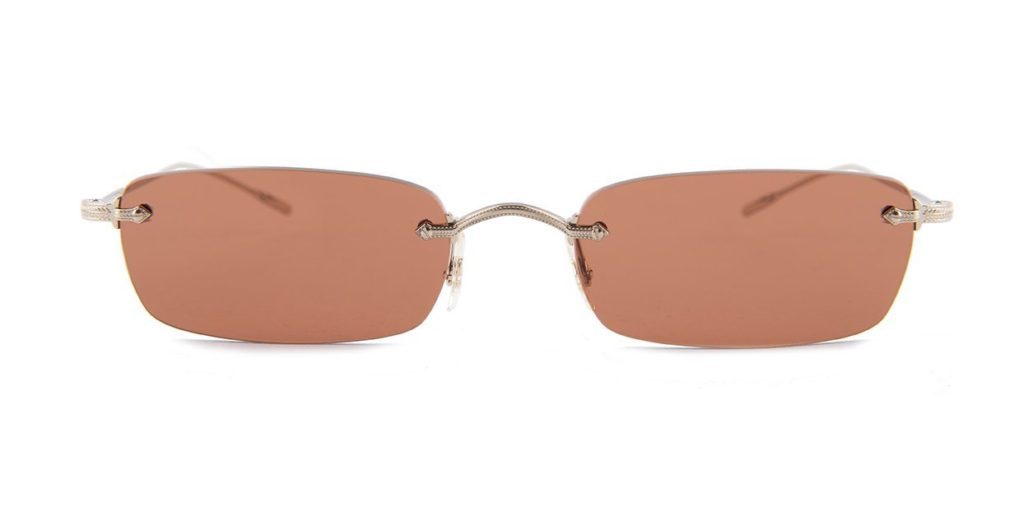rimless rectangle sunglasses