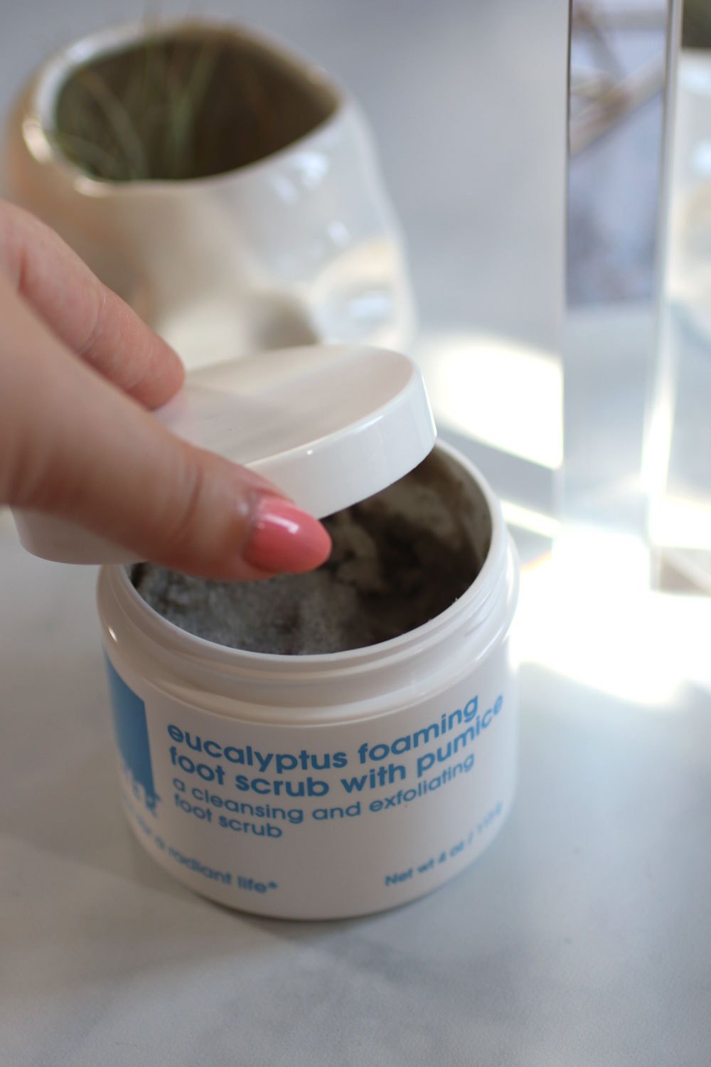 LATHER cruelty free eucalyptus foaming foot scrub with pumice