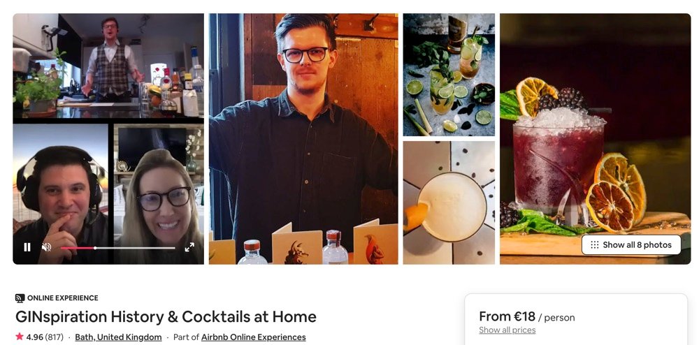 gin cocktail airbnb experience