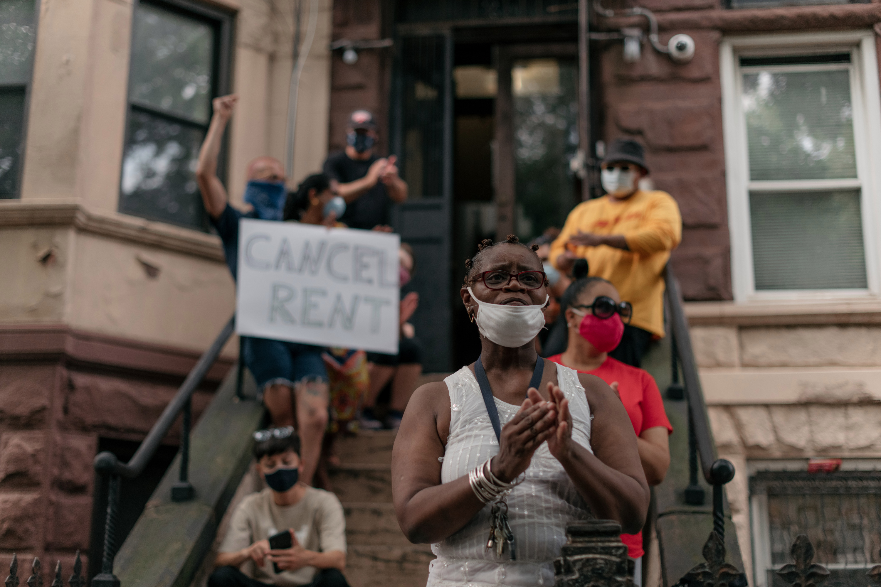 Activists gather in Brooklyn to cancel rent.