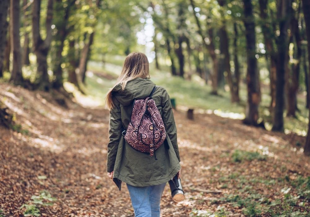 going for a walk to stay fit while working at home