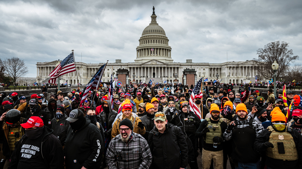 Pro-Trump protesters gathered in front of the U.S. Capitol on Wednesday. On social media sites both fringe and mainstream, right-wing extremists made plans for violence on January 6.