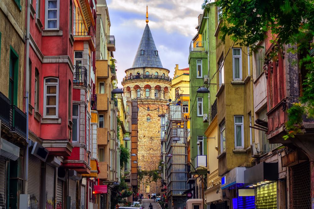 galata tower in istanbul turkey