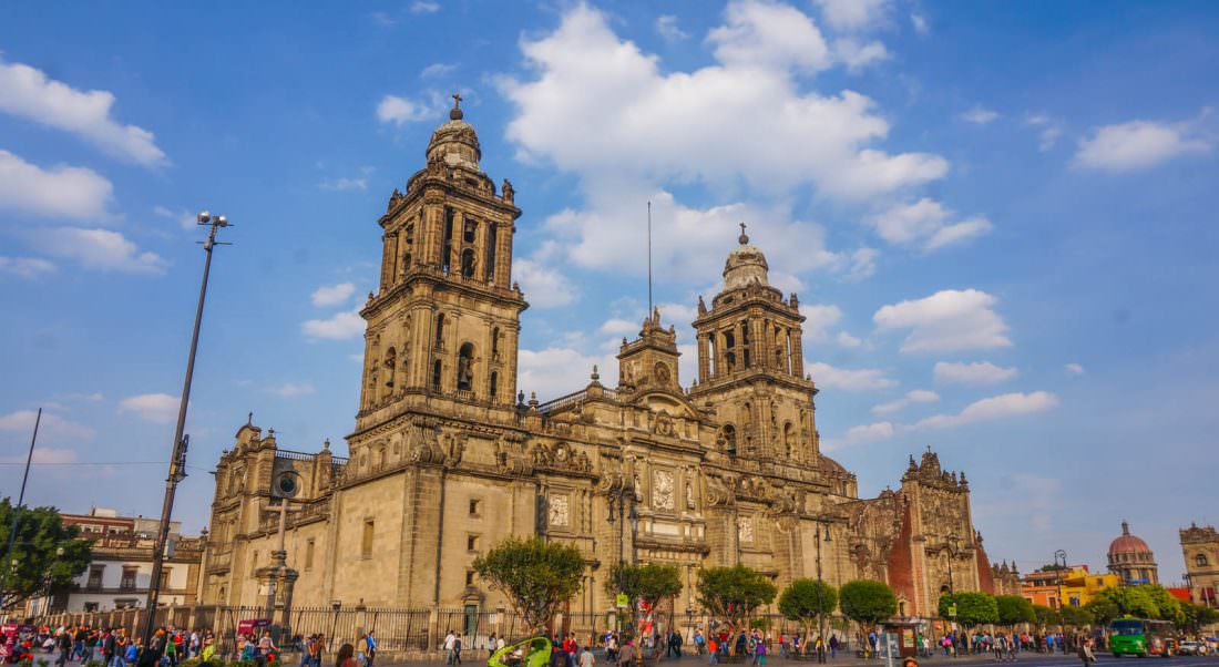 mexico city is one of the best places to visit in mexico. see the zocalo and cathedral