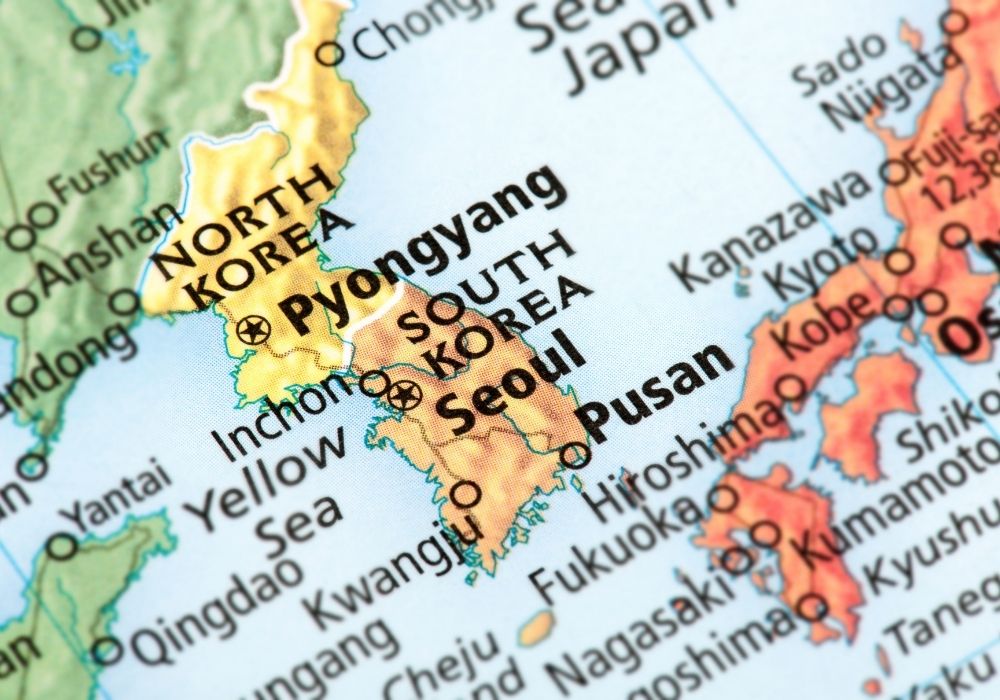 map of south korea teaching english