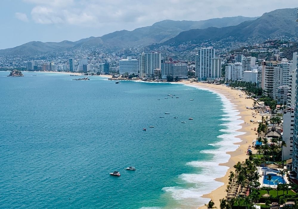 beach bars of Costera Street in Acapulco, Mexico