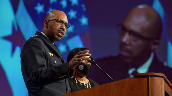 Washington, D.C., Police Chief Robert Contee addresses reporters in January. The police department has acknowledged that its computer network has been breached by attackers seeking a ransom. Such attacks against local governments, hospitals and corporations have been rising sharply.