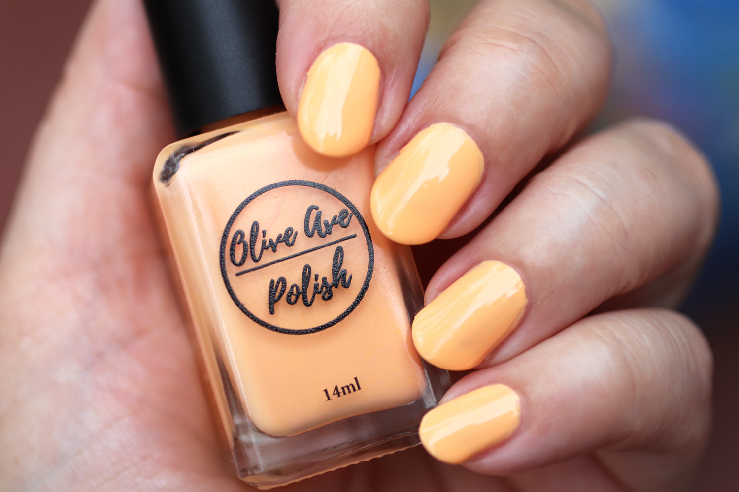 Creamsicle light orange nail polish by Olive Ave