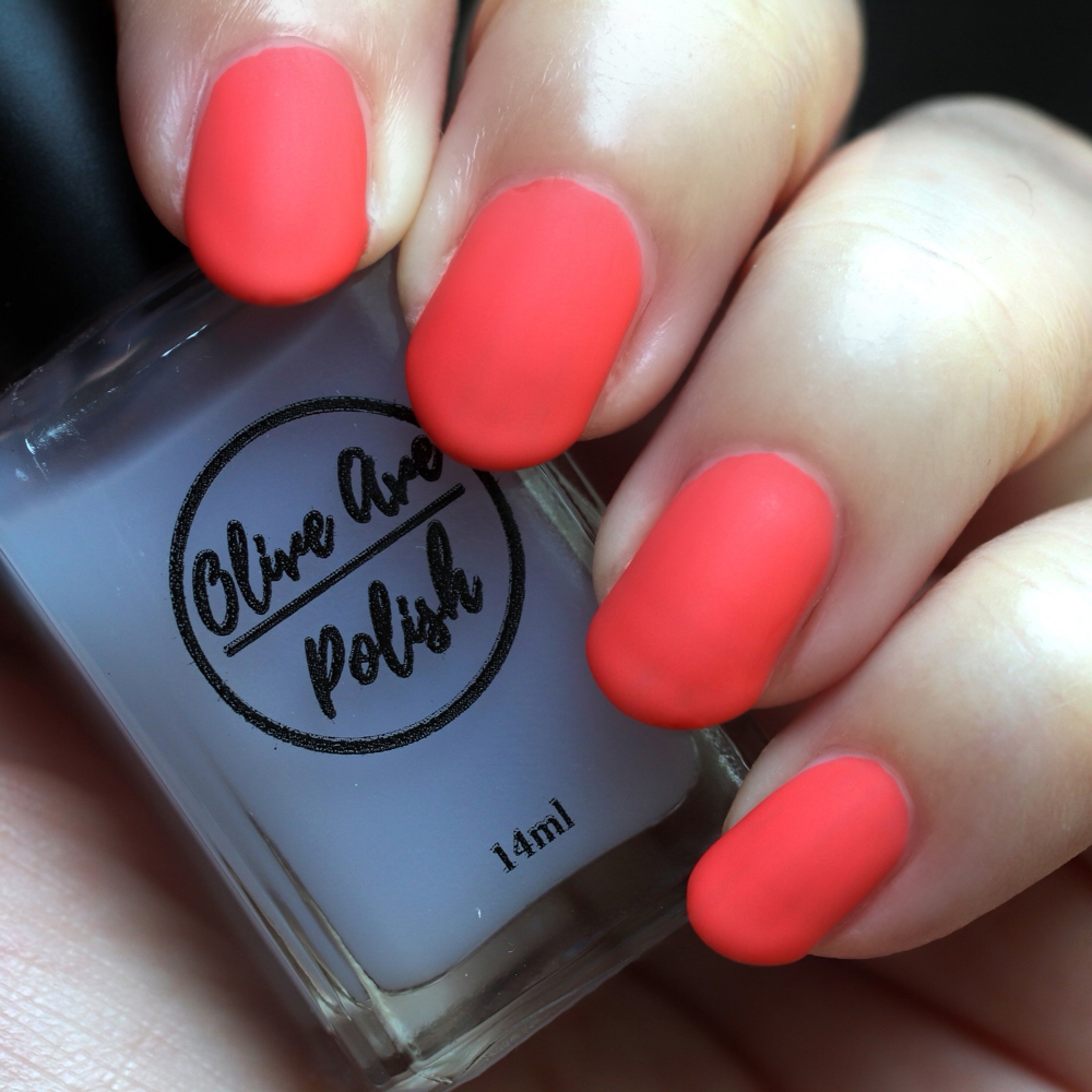 Cruelty free and vegan matte top coat by Olive Ave nail polish