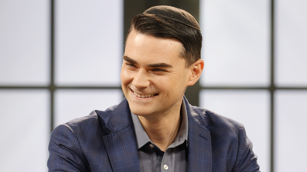 American commentator Ben Shapiro is seen on set during a taping of the Candace podcast in March in Nashville, Tenn.