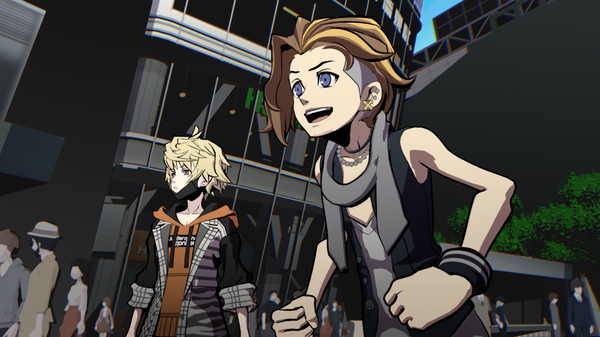 Buddies Rindo and Fret fight for their lives on the streets of a strange alternate Tokyo in NEO: The World Ends With You