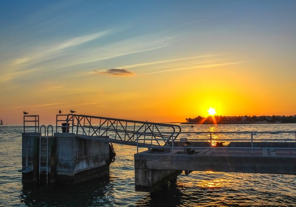 sunset at Mallory Square Dock