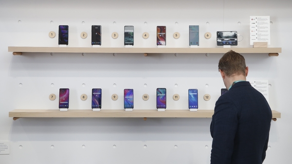 The Google exhibit building shows off a variety of devices with Google Assistant, including Android smartphones and Wear OS smartwatches during the CES tech show in 2020 in Las Vegas, Nevada.