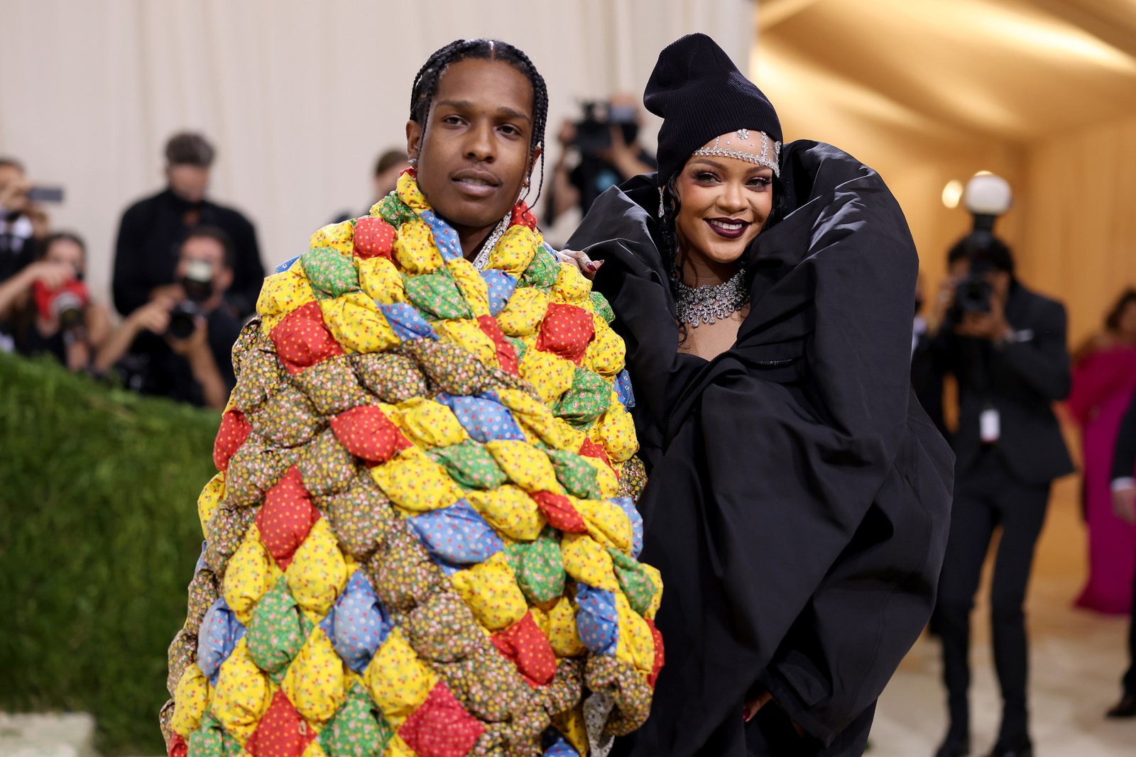 NEW YORK NEW YORK SEPTEMBER 13 ASAP Rocky and Rihanna attend The 2021 Met Gala Celebrating In America A Lexicon Of...