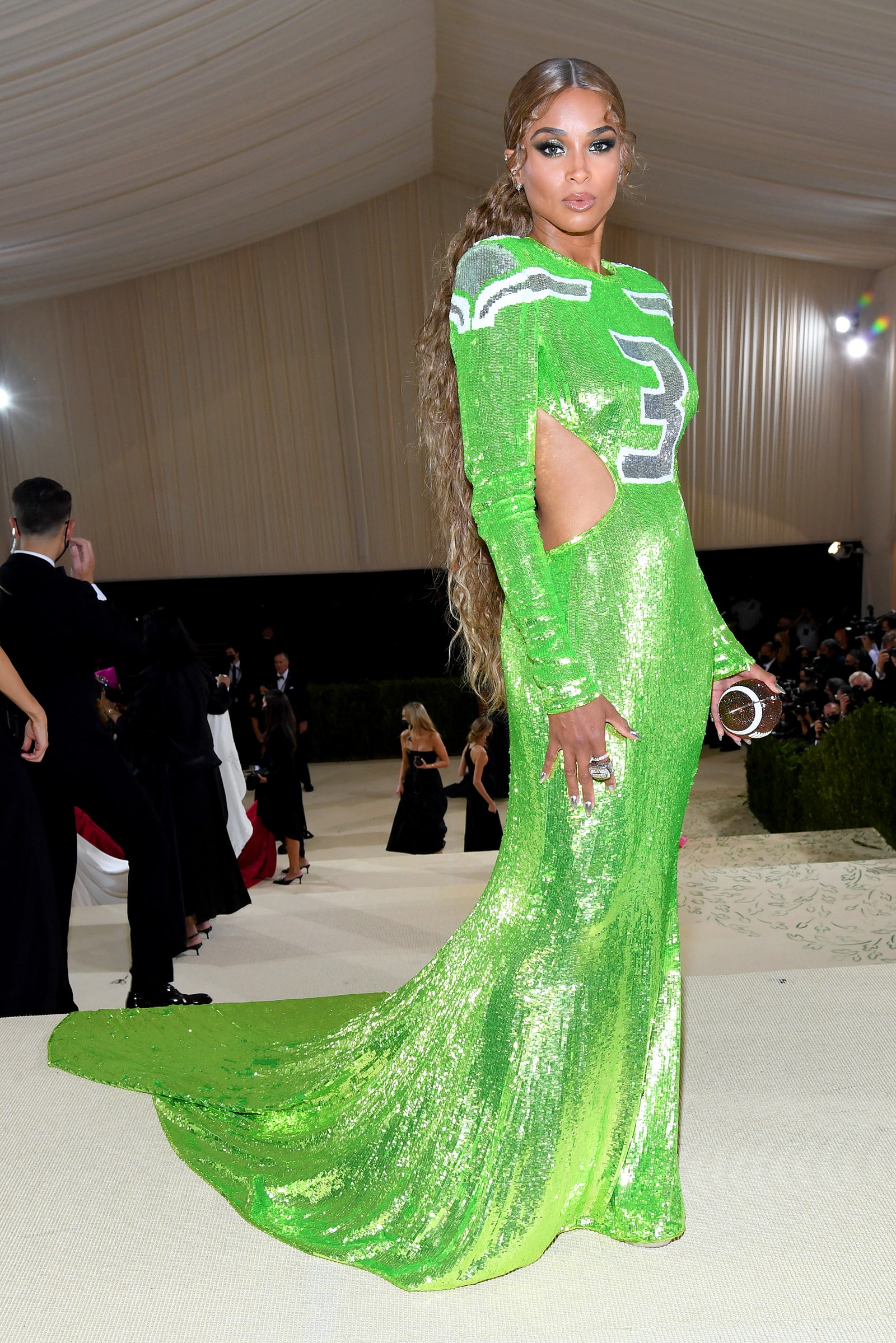 NEW YORK NEW YORK SEPTEMBER 13 Ciara attends The 2021 Met Gala Celebrating In America A Lexicon Of Fashion at...