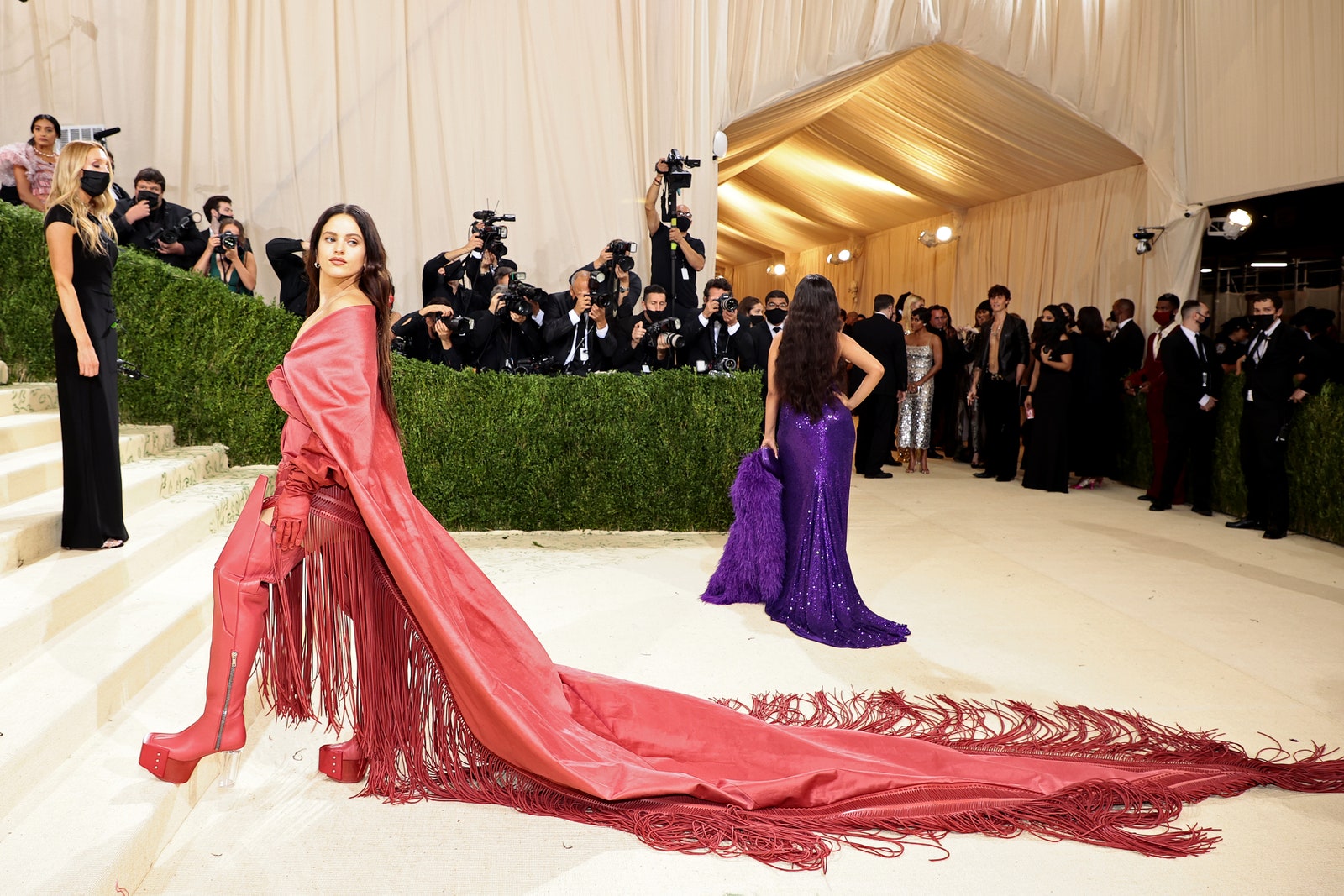 NEW YORK NEW YORK SEPTEMBER 13 Rosala attends The 2021 Met Gala Celebrating In America A Lexicon Of Fashion at...