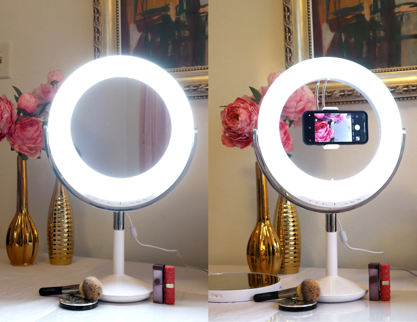 Ilios makeup mirror and ring light great for zoom calls
