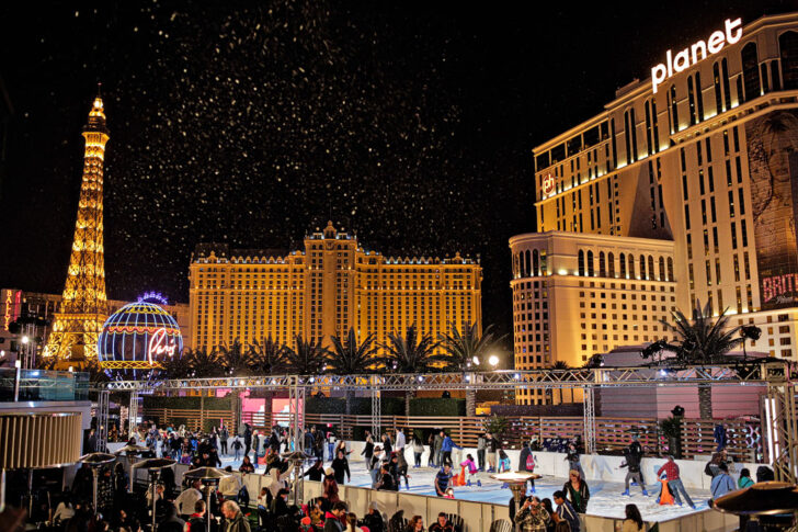 Christmas in Las Vegas Ice Skating at the Cosmopolitan + Christmas Things to do in Las Vegas and Holidays in Las Vegas | LocalAdventurer.com