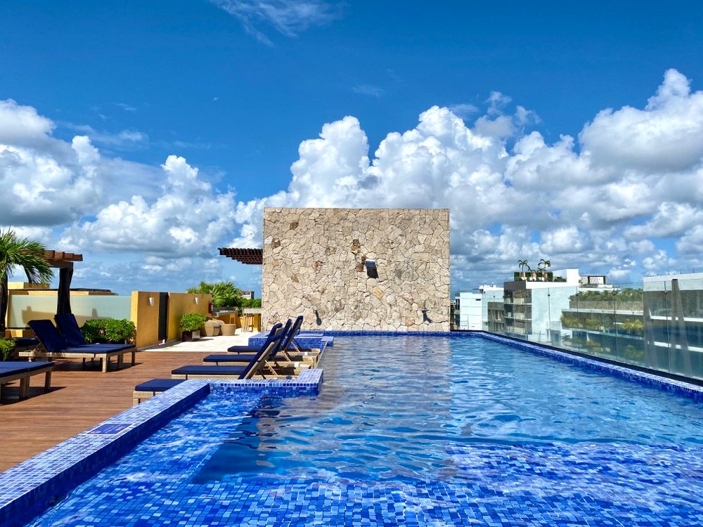 rooftop pool living in playa del carmen