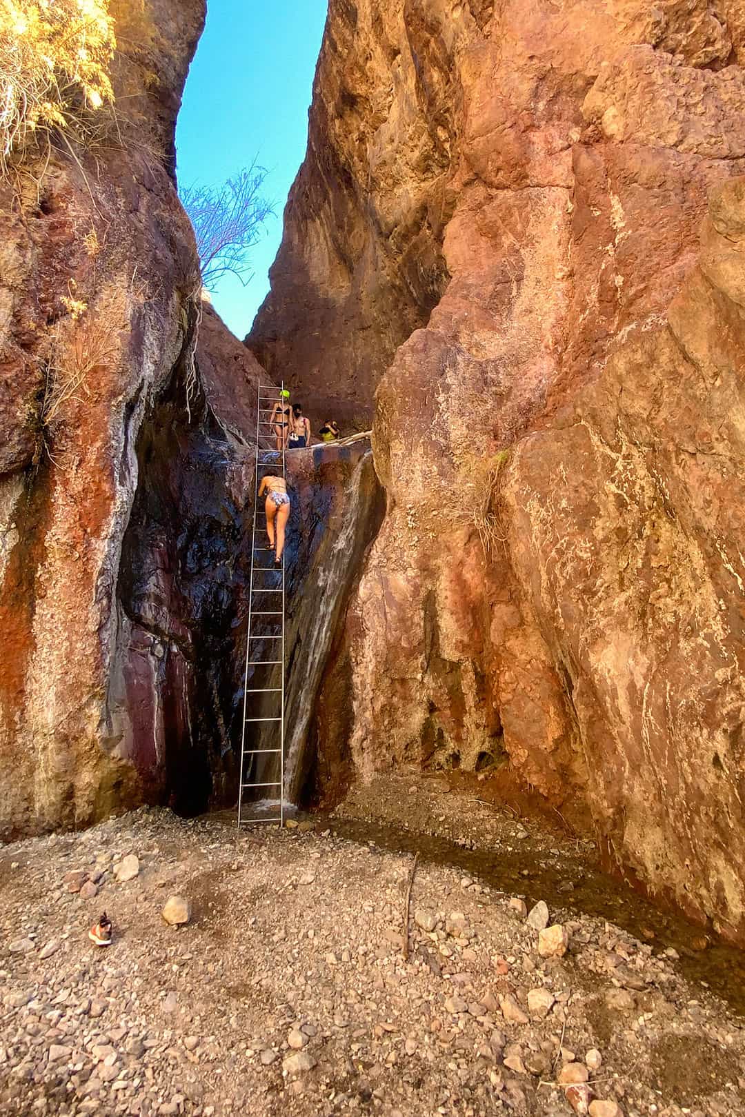 ladder at ringbolt hot springs az