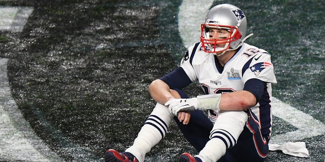 New England Patriots Quarterback Tom Brady reacts to an incomplete pass during Super Bowl LII on Feb. 4, 2018, at U.S. Bank Stadium in Minneapolis, Minnesota. The Eagles defeated the Patriots 41-33.