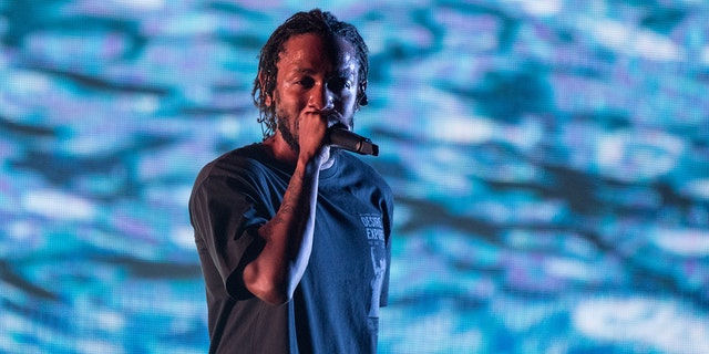 Kendrick Lamar performs on stage on day 1 of Sziget Festival 2018 on August 8, 2018 in Budapest, Hungary.