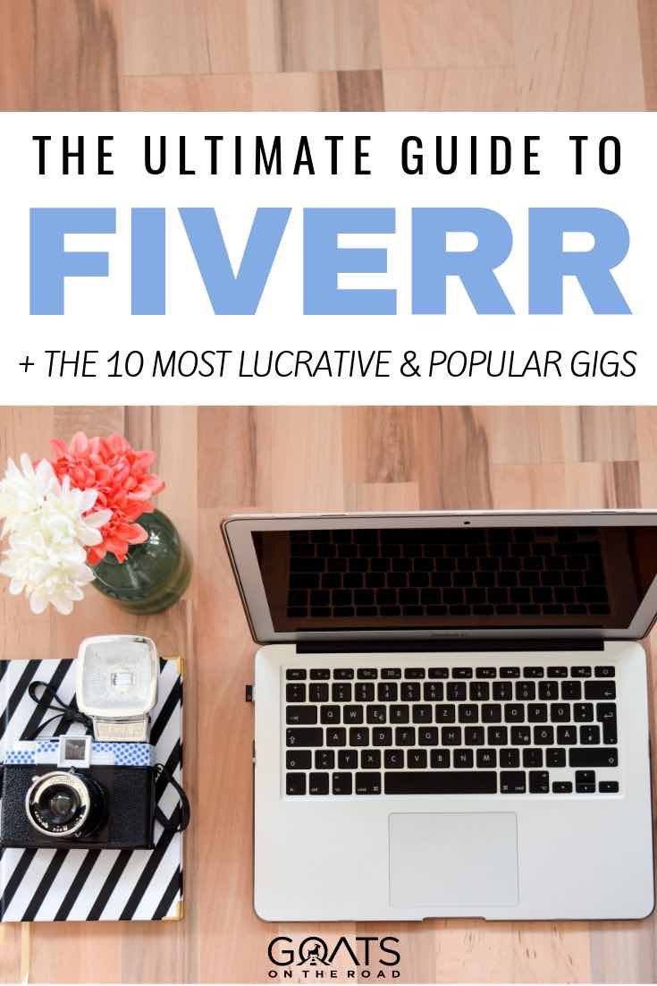 laptop and camera with text overlay the ultimate guide to fiverr