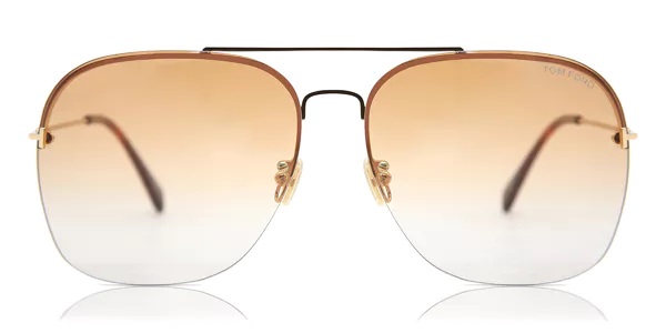 Tom Ford gradient brown metal sunglasses