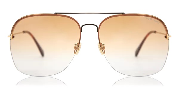 Tom Ford gradient brown metal sunglasses