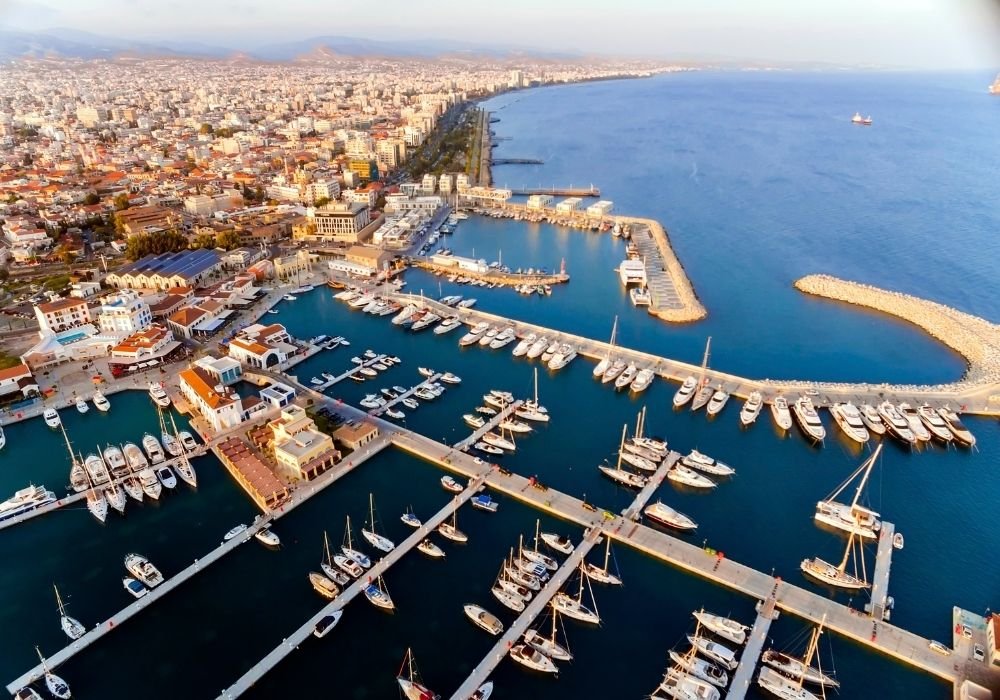 aerial view of Limassol Marina, Cyprus