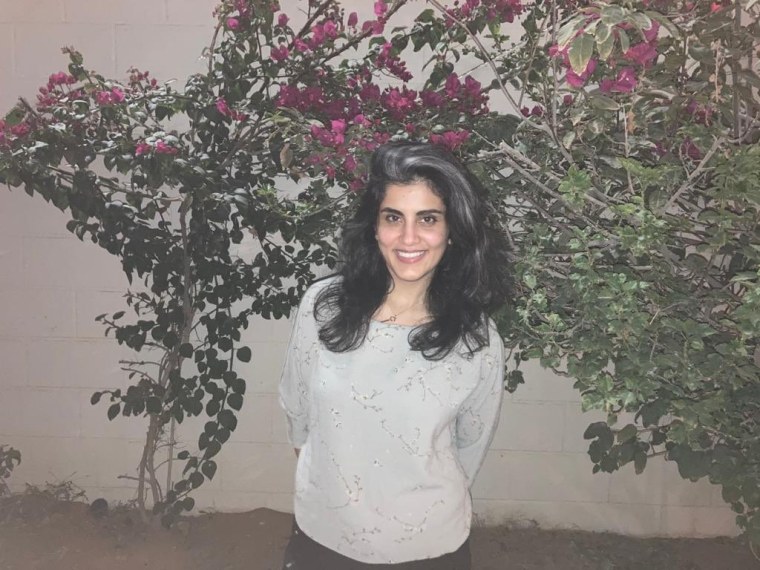 Loujain al-Hathloul, a women's rights activist who remains under a travel ban after she was imprisoned, pictured after her release in February 2021. 