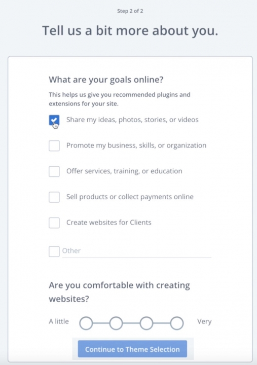 Screenshot showing How To Choose Your Goals When Starting a Blog with Bluehost