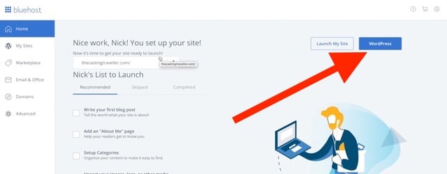 Diagram showing how to Login To WordPress