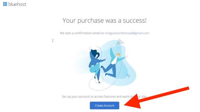 Screenshot explaining how to Create a Bluehost Account