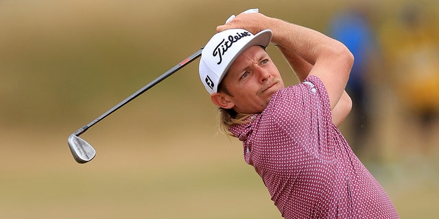 Cameron Smith of Australia plays his second shot on the second hole during the final round of The 150th Open on The Old Course at St. Andrews July 17, 2022, in St. Andrews, Scotland.