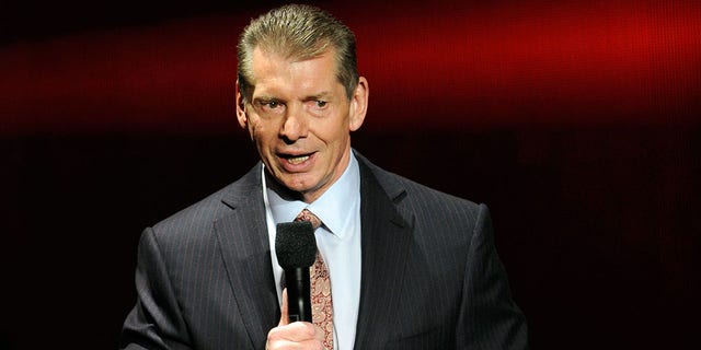 WWE Chairman and CEO Vince McMahon speaks at a news conference announcing the WWE Network at the 2014 International CES at the Encore Theater at Wynn Las Vegas Jan. 8, 2014, in Las Vegas.