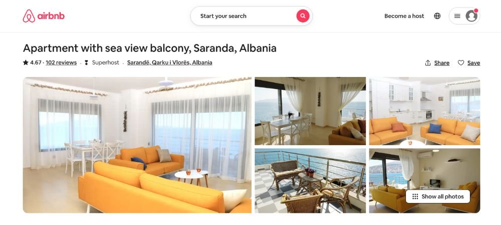 Saranda albania airbnb