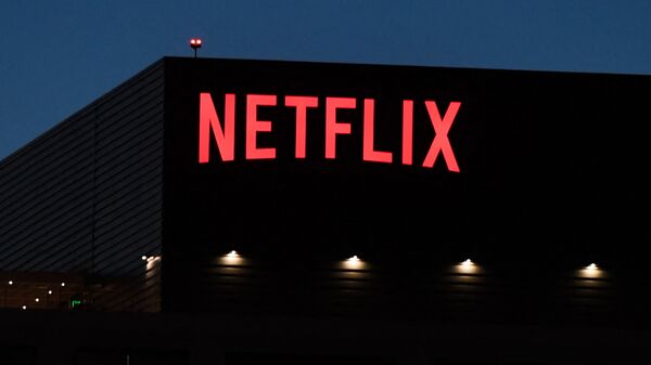 The Netflix logo is seen on the company