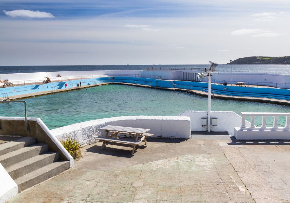 The historic Jubilee Pool Lido in Penzance, Cornwall, England.