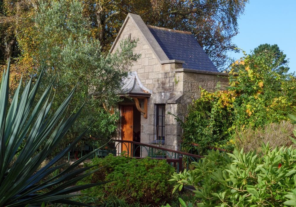 The Chapel of Remembrance within a memorial garden of Penlee Park, Penzance in Cornwall.