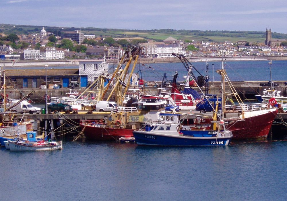 The Newlyn Harbour in Cornwall.