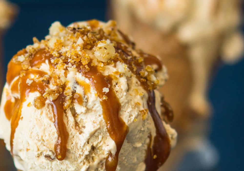 The delicious dulce de leche ice cream.