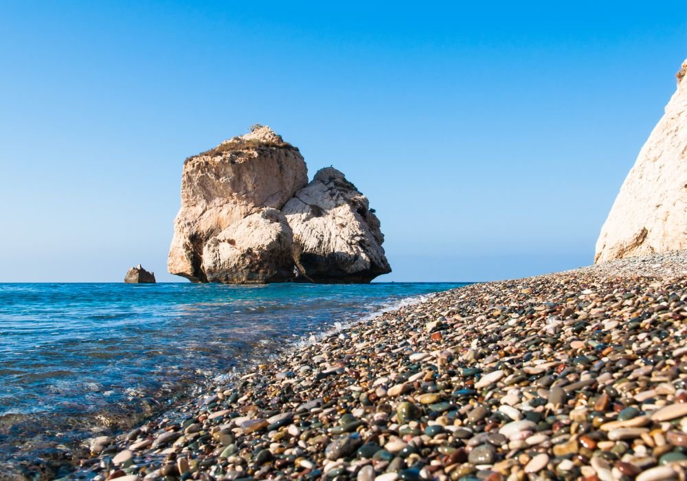The bay on the island of Cyprus is home to the legendary rock of Aphrodite.