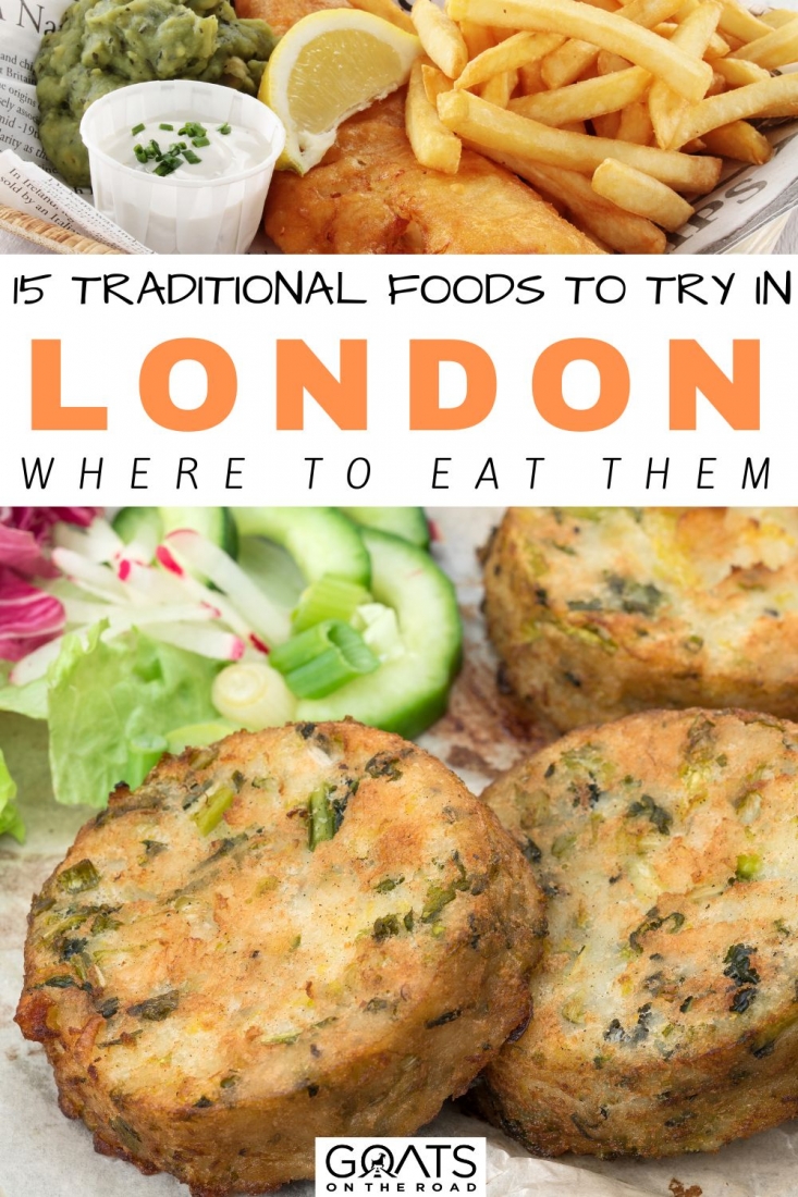 Wondering what to eat in London? Start with these 15 traditional foods to try in London and where to eat them! That includes fish & chips, Sunday roast, jellied eels, smoked kippers, beef wellington, apple crumble, and much more! You'll discover where to dine for classic British foods in this article! | #britishfood #london #foodie