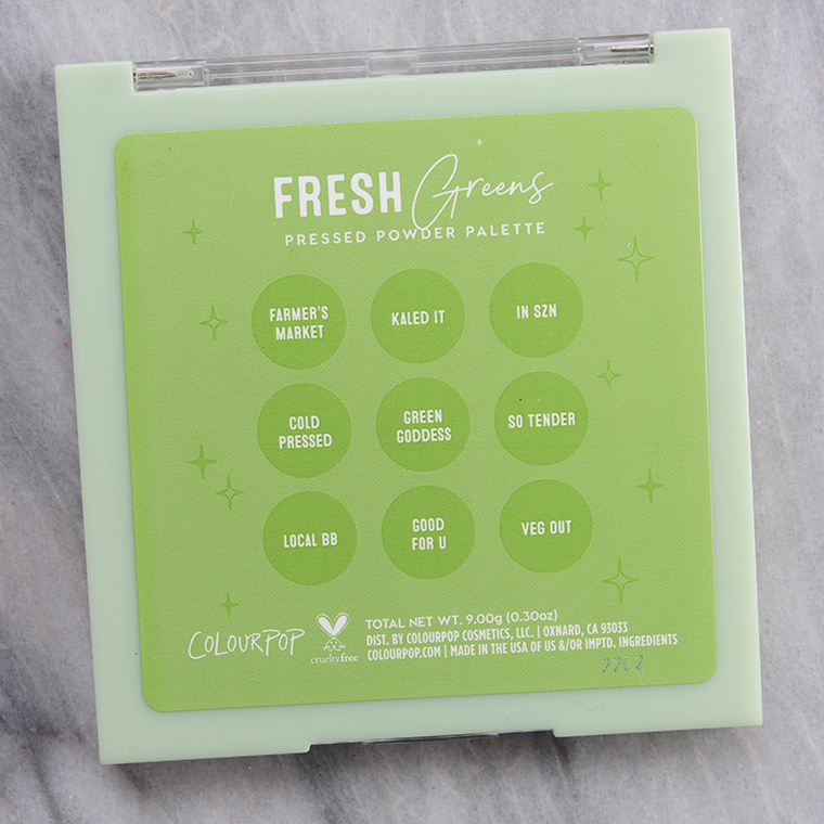 ColourPop Fresh Greens 9-Pan Pressed Powder Palette