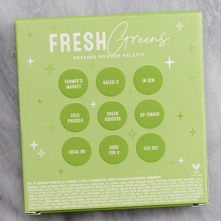 ColourPop Fresh Greens 9-Pan Pressed Powder Palette