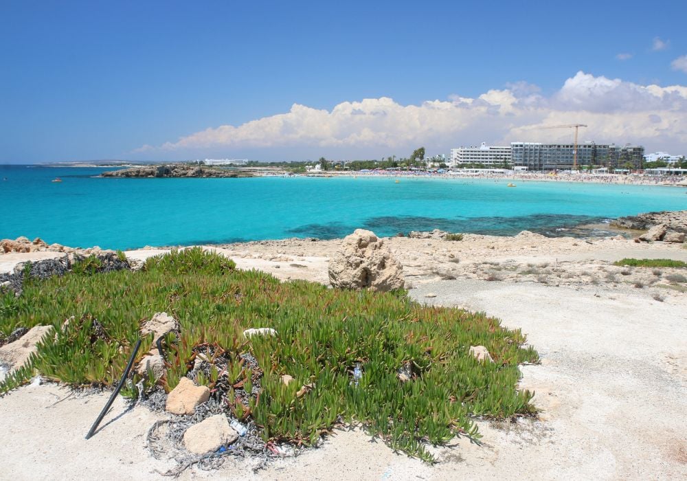 The famous Nissi Beach near Ayia Napa resort in Cyprus