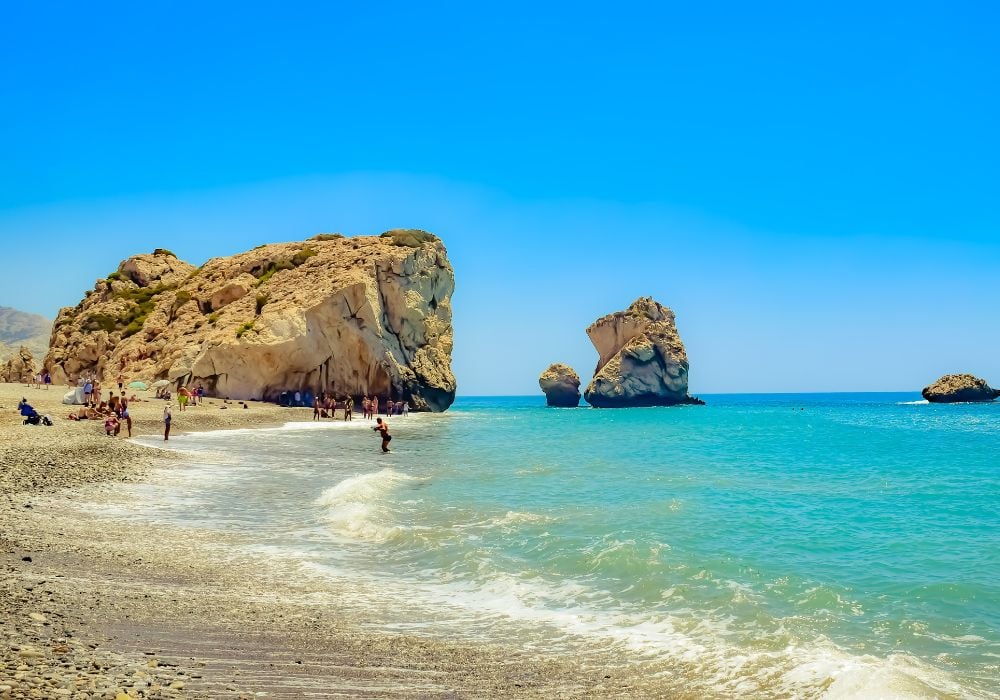 The bay on the island of Cyprus is home to the legendary rock of Aphrodite.